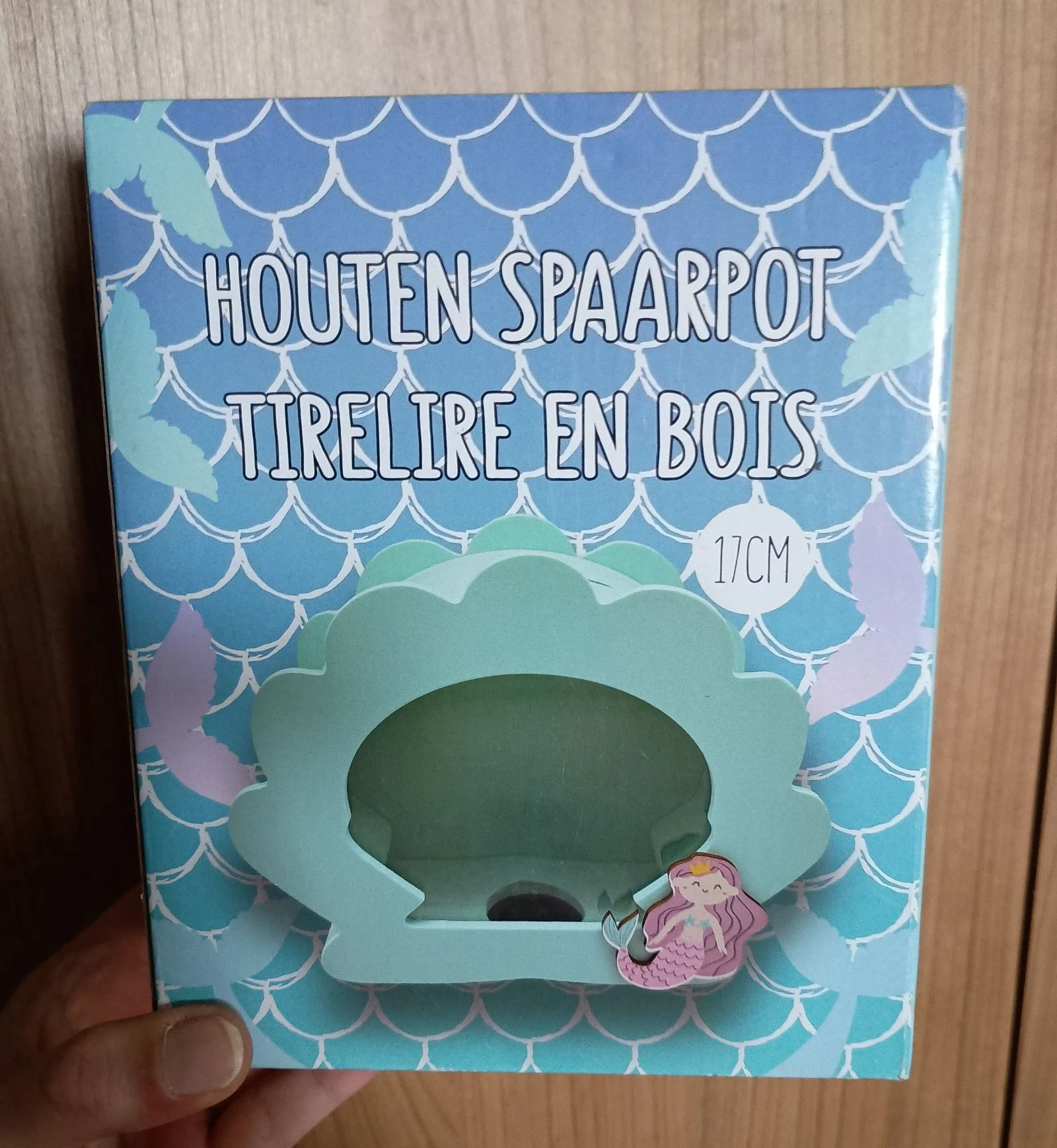 Houten spaarpot zeemeermin